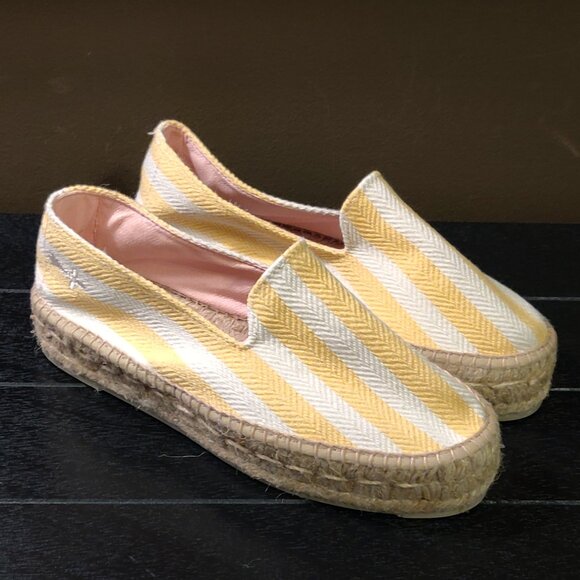 Manebi Jute Double Sole Yellow/White Stripe Espadrilles NWOB SIZE EU 37/… - Picture 3 of 8